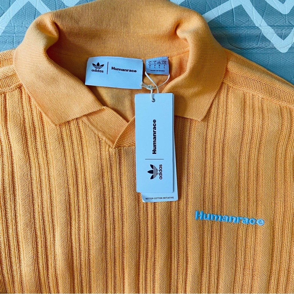 Adidas Pharrell Williams human race knitted knit shirt polo jersey - Picture 11 of 12